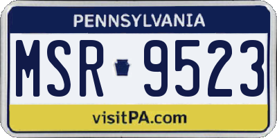 PA license plate MSR9523