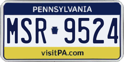 PA license plate MSR9524