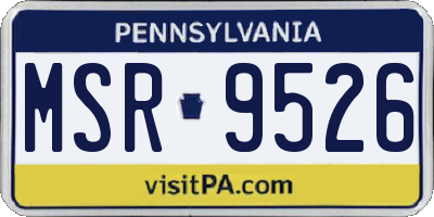 PA license plate MSR9526