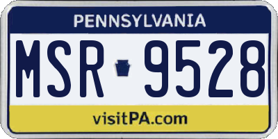 PA license plate MSR9528