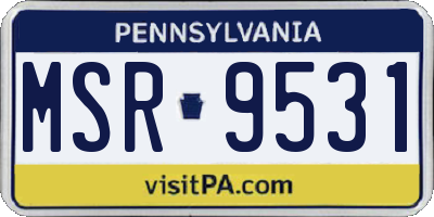 PA license plate MSR9531