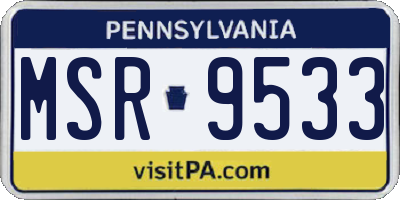 PA license plate MSR9533