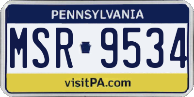 PA license plate MSR9534