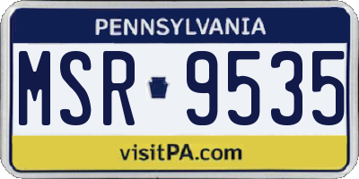 PA license plate MSR9535