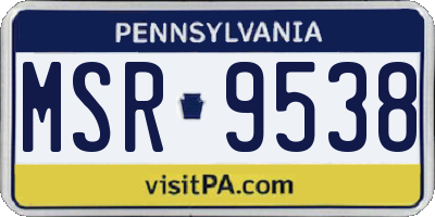 PA license plate MSR9538