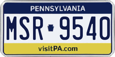 PA license plate MSR9540
