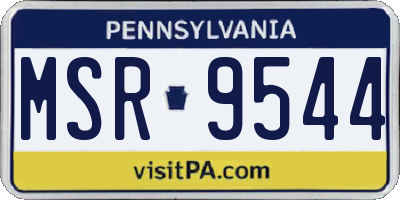 PA license plate MSR9544