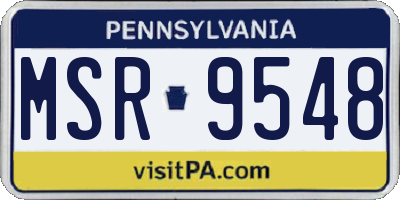 PA license plate MSR9548