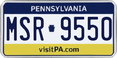 PA license plate MSR9550