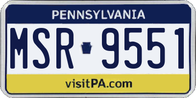 PA license plate MSR9551