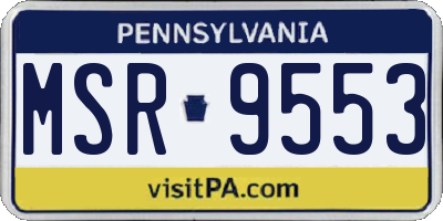 PA license plate MSR9553