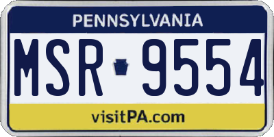 PA license plate MSR9554