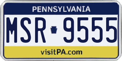 PA license plate MSR9555