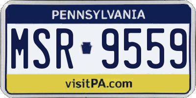 PA license plate MSR9559