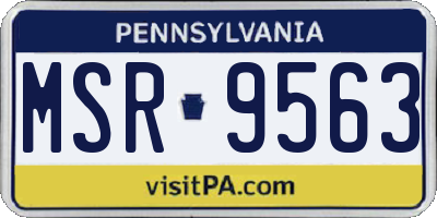 PA license plate MSR9563