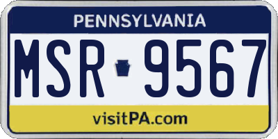 PA license plate MSR9567