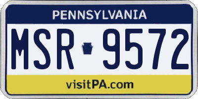 PA license plate MSR9572