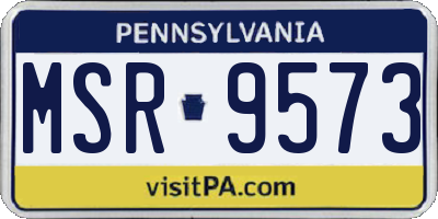 PA license plate MSR9573