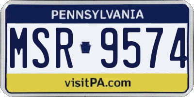 PA license plate MSR9574