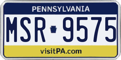 PA license plate MSR9575