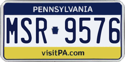 PA license plate MSR9576