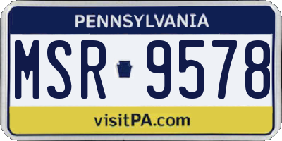 PA license plate MSR9578