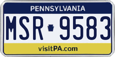 PA license plate MSR9583