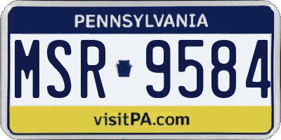 PA license plate MSR9584