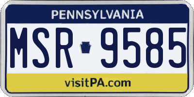 PA license plate MSR9585