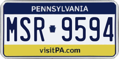 PA license plate MSR9594