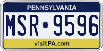PA license plate MSR9596