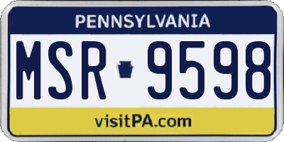 PA license plate MSR9598