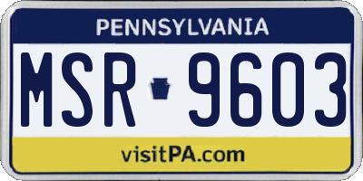 PA license plate MSR9603