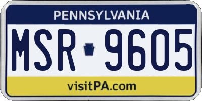 PA license plate MSR9605