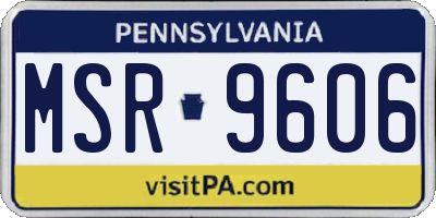 PA license plate MSR9606