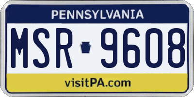 PA license plate MSR9608