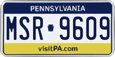 PA license plate MSR9609