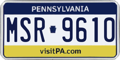 PA license plate MSR9610