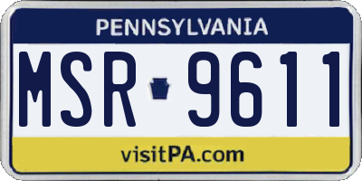 PA license plate MSR9611