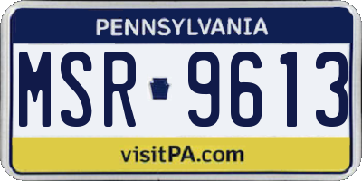 PA license plate MSR9613