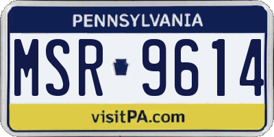 PA license plate MSR9614
