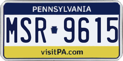 PA license plate MSR9615