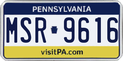 PA license plate MSR9616