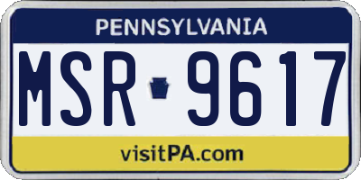PA license plate MSR9617