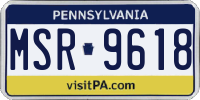 PA license plate MSR9618