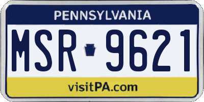PA license plate MSR9621