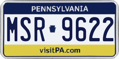 PA license plate MSR9622