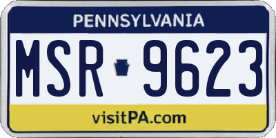 PA license plate MSR9623