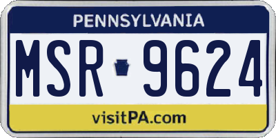 PA license plate MSR9624