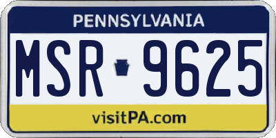 PA license plate MSR9625